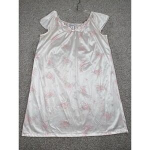 Kelly Reed‎ Nightgown Size M Vintage Granny Grandmacore Embroidered Nylon Gown